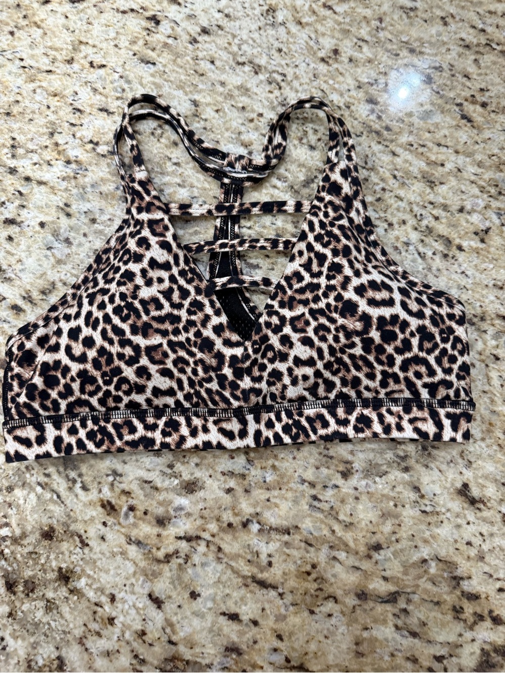 ZYIA Active Leopard Print Grid Bra Sports Bra Active Wear Athleisure Gym L